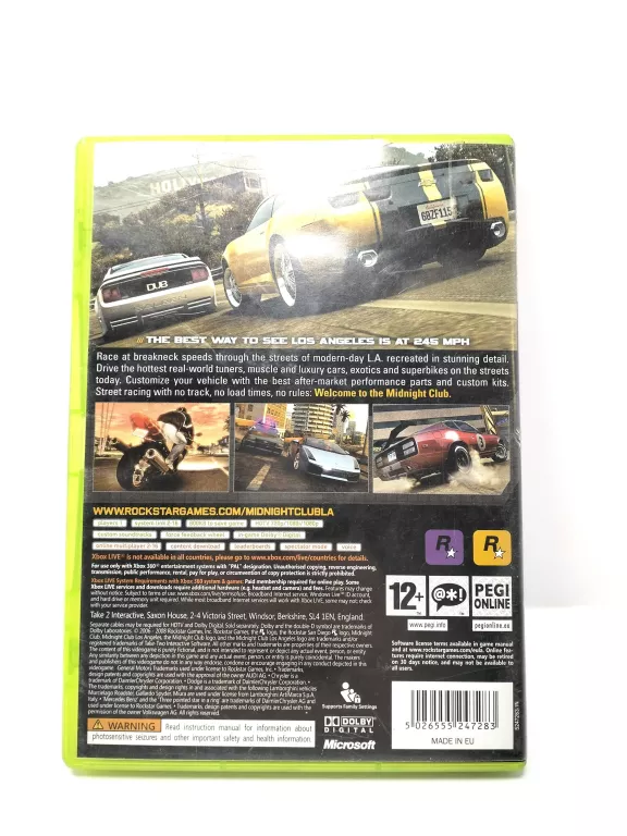 GRA NA XBOX 360 MIDNIGHT CLUB LOS ANGELES