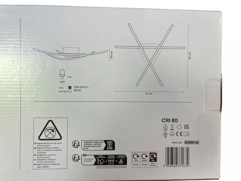 PLAFON LAMPA LED GOODHOME ALANI 3 X LED 1700 LM CZARNY MATOWY