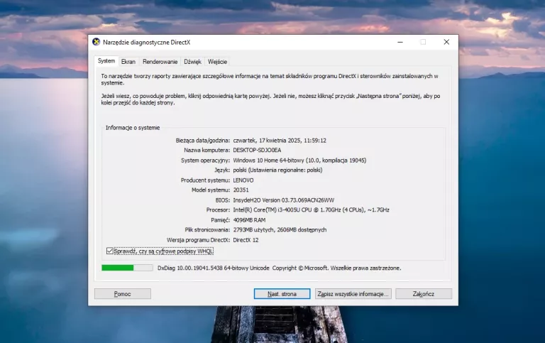 LAPTOP LENOVO G50-70 15.6" I3-4005U 4GB RAM 500GB HDD WINDOWS 10