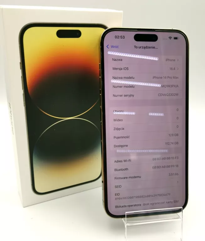 TELEFON IPHONE 14 PRO MAX 128GB Z SIECI ORANGE