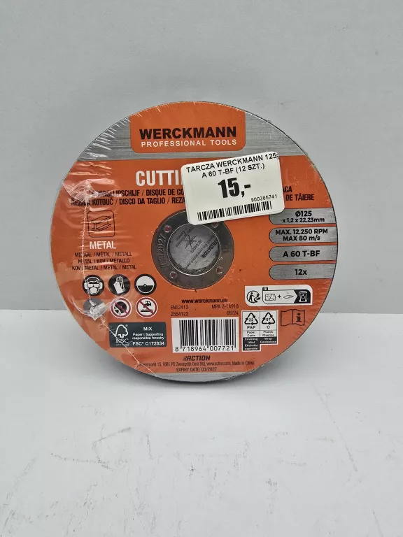 TARCZA WERCKMANN 125 A 60 T-BF (12 SZT.)