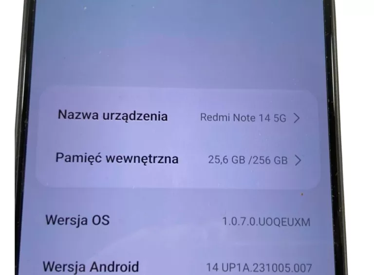 SMARTFON XIAOMI REDMI NOTE 14 5G 8 GB / 256 GB - CZARNY !!! NA CZĘŚCI !!!