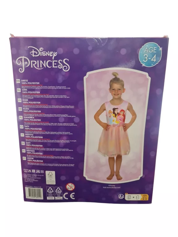 SUKIENKA DLA DZIEWCZYNKI KSIĘŻNICZKI GRUPA TRZY PRINCESS 3-4 LATA