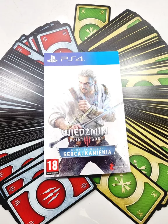 ZESTAW KART DO GRY W GWINTA WIEDŹMIN 3 DZIKI GON SERCE Z KAMIENIA PS4