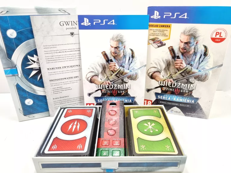 ZESTAW KART DO GRY W GWINTA WIEDŹMIN 3 DZIKI GON SERCE Z KAMIENIA PS4
