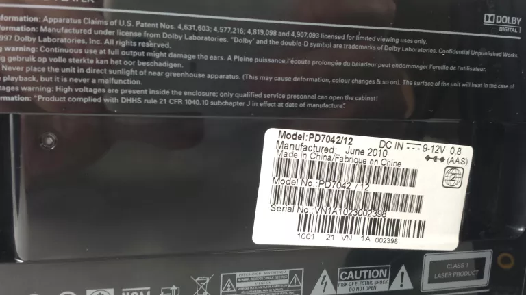 ZESTAW DWÓCH PRZENOŚNYCH ODTWARZACZY DVD PHILIPS PD7042/12
