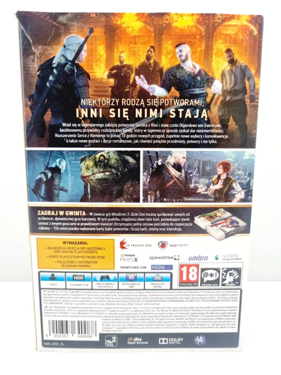 ZESTAW KART DO GRY W GWINTA WIEDŹMIN 3 DZIKI GON SERCE Z KAMIENIA PS4