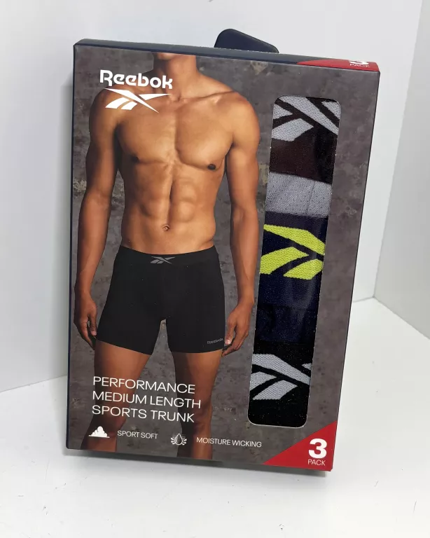 BOKSERKI REEBOK 3PAK S PERFORMANCE MEDIUM LENGTH SPORTS TRUNK