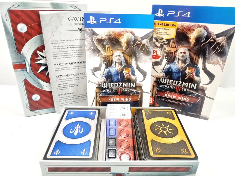 ZESTAW KART DO GRY W GWINTA WIEDŹMIN 3 DZIKI GON KREW I WINO PS4