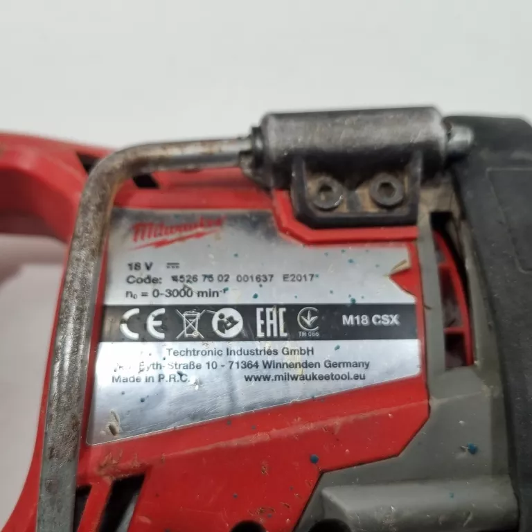 MILWAUKEE PIŁA SZABLASTA WYRZYNARKA LISICA 18V AKUMULATOROWA M18CSX-0 BODY