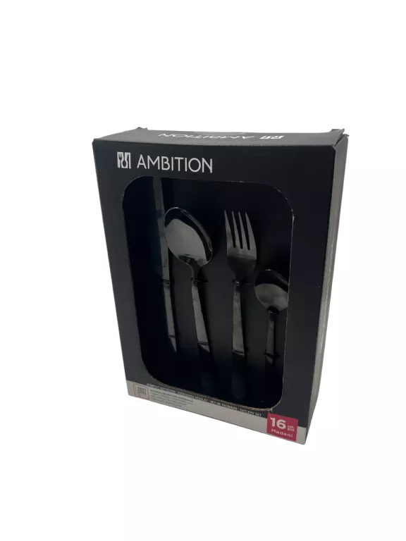 SZTUĆCE AMBITION MADENI CZARNE 16EL NA 4 OSOBY