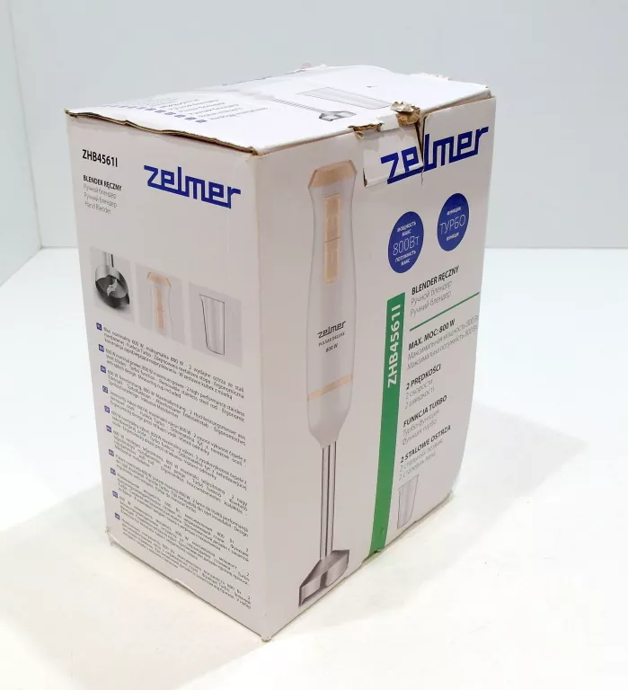 BLENDER RĘCZNY ZELMER KUCHENNY WIELOFUNKCYJNY MIKSER ROBOT TURBO 800W