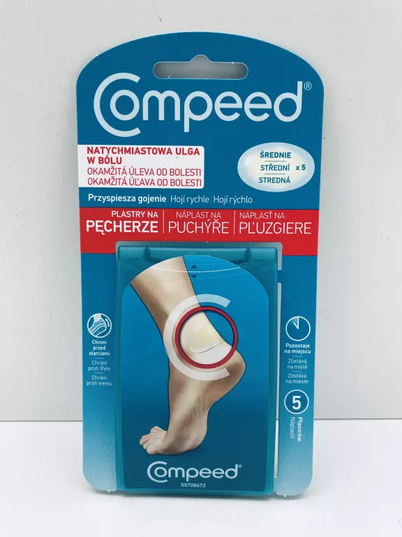 COMPEED PLASTRY NA PĘCHERZE OTARCIA ŚREDNIE 5SZT W OPAKOWANIU