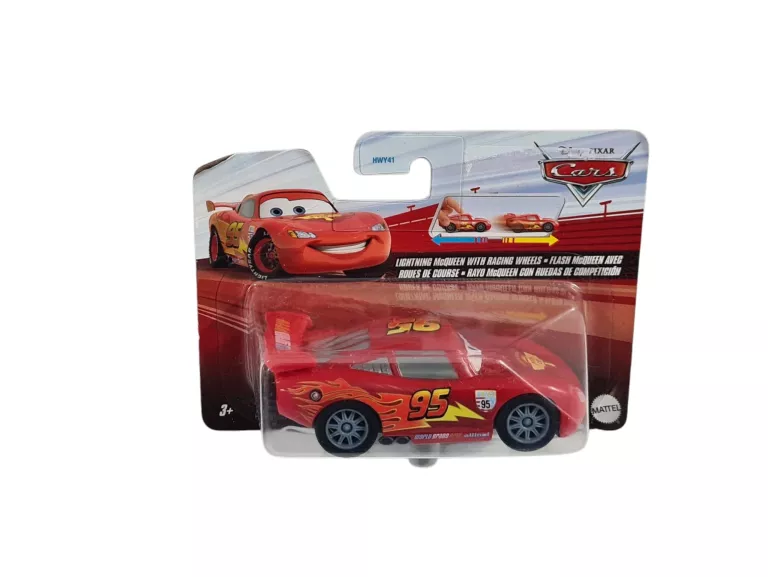 DISNEY PIXAR CARS – ZYGZAK MCQUEEN Z WYŚCIGOWYMI KOŁAMI
MATTEL HWY41