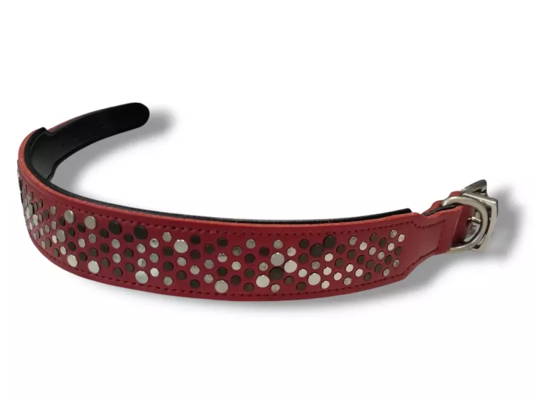 OBROŻA SKÓRZANA CZERWONA HUNTER 58CM
