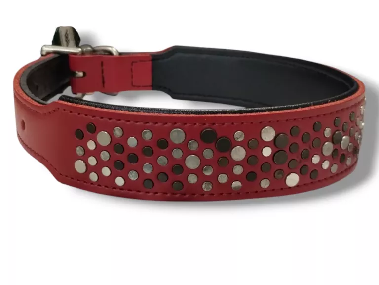 OBROŻA SKÓRZANA CZERWONA HUNTER 58CM