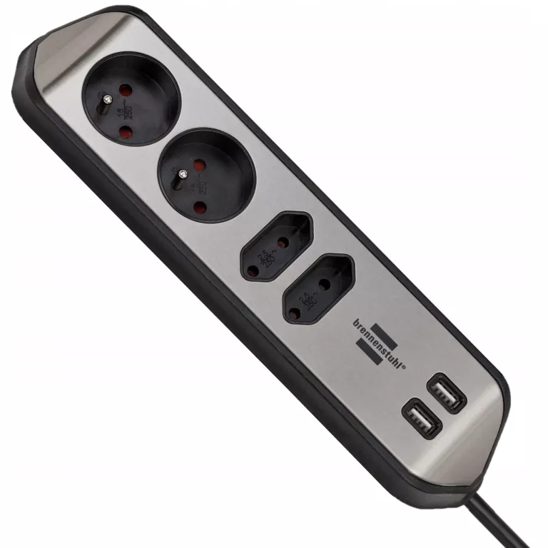 LISTWA ZASILAJĄCA NAROŻNA BRENNENSTUHL ESTILO Z FUNKCJĄ ŁADOWANIA USB