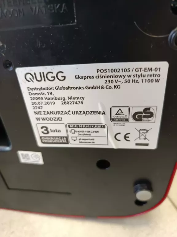 EKSPRES DO KAWY QUIGG GT-EM01