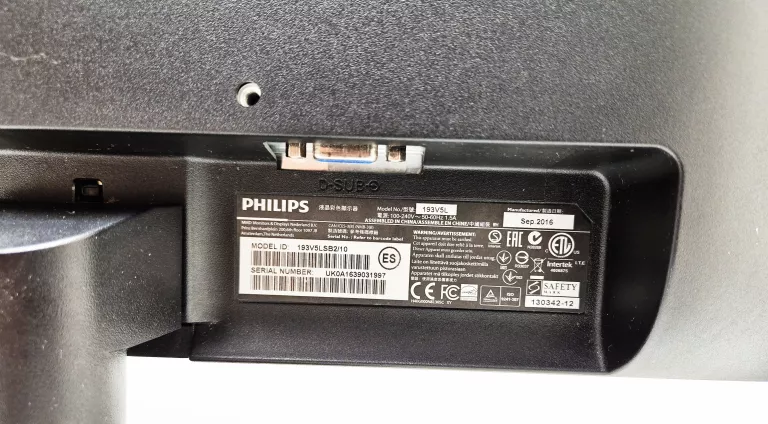 MONITOR LED 19" PHILIPS 193V5L