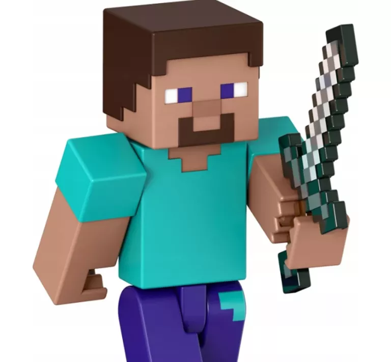 MINECRAFT FIGURKA STEVE PIKSELOWA FIGURKA + AKCESORIA JCN28