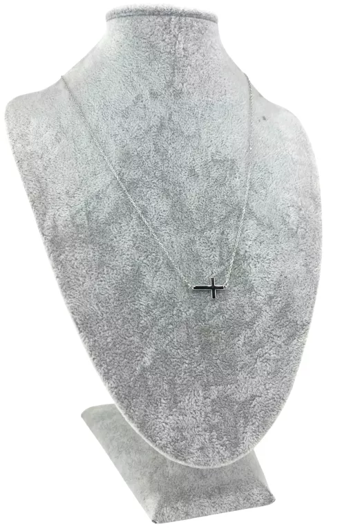 DELIKATNY SREBRNY NASZYJNIK Z KRZYŻYKIEM 1,45G 925 45CM