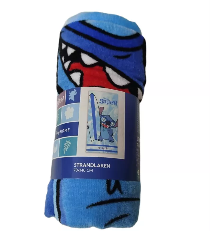 NIEBIESKI RĘCZNIK PLAŻOWY LILO I STITCH 70X140