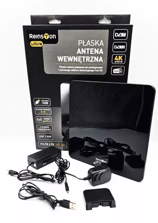 PŁASKA ANTENA WEWNĘTRZNA REINSTON ULTRA EAN004 / KOMPLET