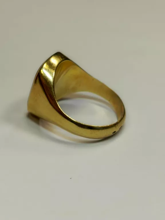 ZŁOTY CZARNY SYGNET 14K MASYWNY ELEGANCKI
