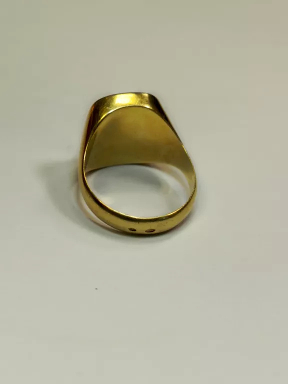 ZŁOTY CZARNY SYGNET 14K MASYWNY ELEGANCKI