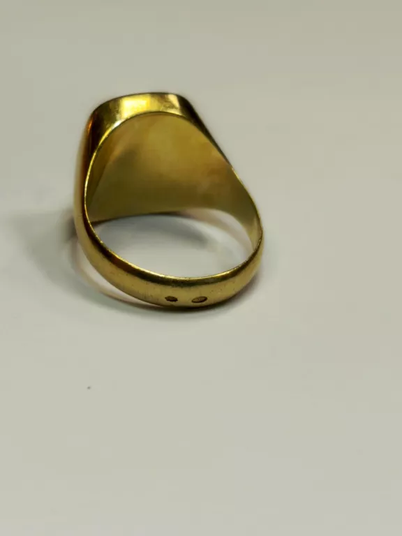 ZŁOTY CZARNY SYGNET 14K MASYWNY ELEGANCKI
