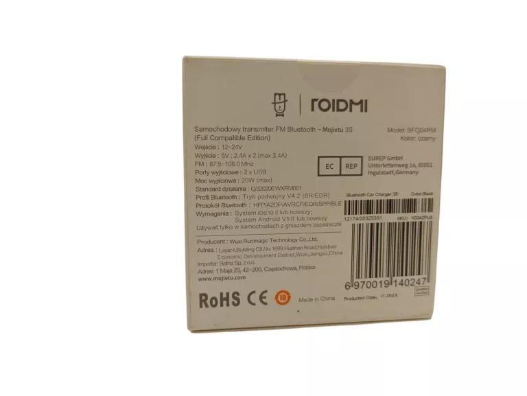 O-TRANSMITER SAMOCHODOWY CJQ ROIDMI 3S