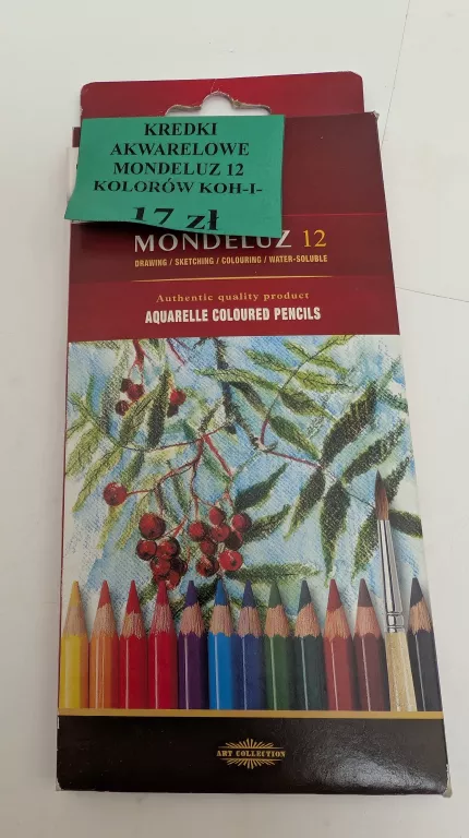 KREDKI AKWARELOWE MONDELUZ 12 KOLORÓW KOH-I-NOOR