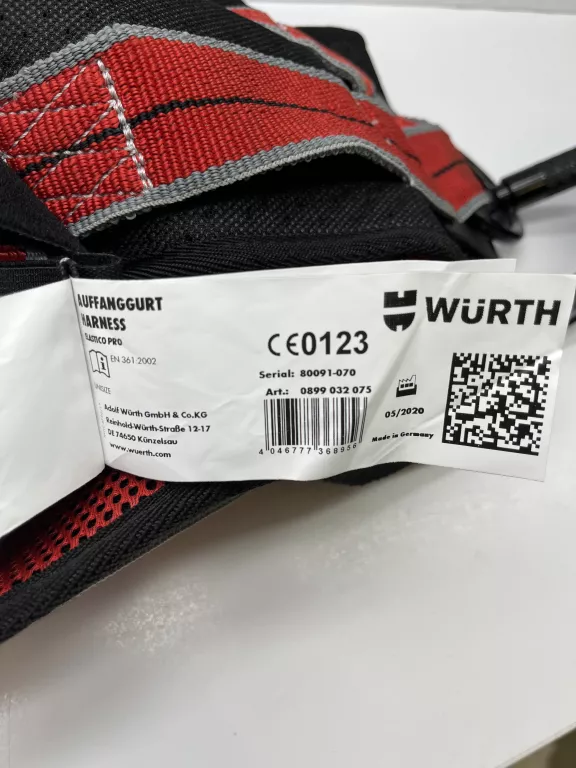 PROFESJONALNA UPRZĄŻ OCHRONNA ELASTICO PRO, WÜRTH ŚLICZNA