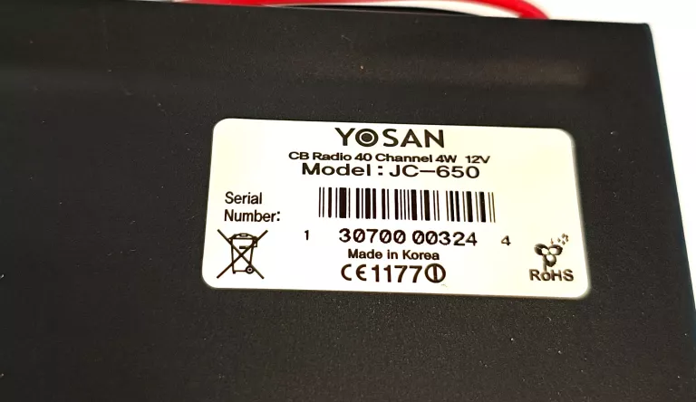 CB RADIO YOSAN JC 650 AM FM ASQ MULTISTANDARD