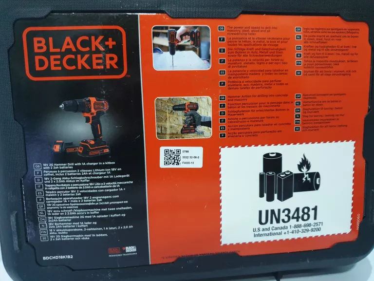 BLACK DECKER BDCHD18 WIERTARKO-WKRĘTARKA 18V 2 X AKUMULATOR
