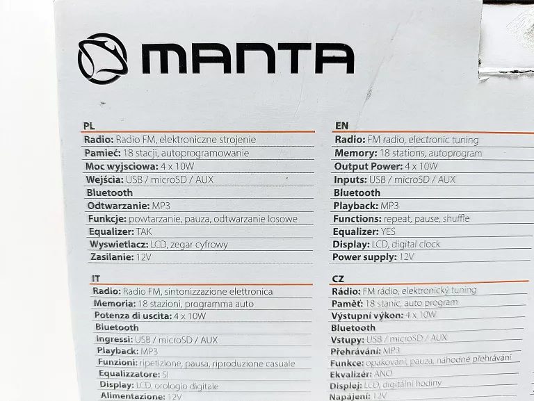 RADIO SAMOCHODOWE MANTA RS4507