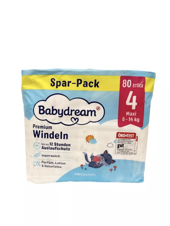 PIELUSZKI BABYDREAM PREMIUM ROZMIAR 4 - 80 SZTUK