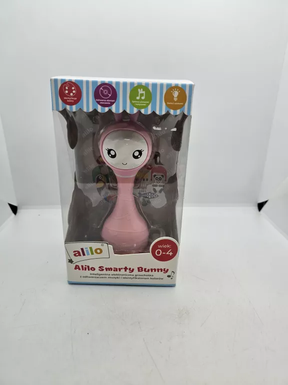 ALILO KRÓLICZEK SMARTY BUNNY INTERAKTYWNY ZABAWKA MUZYKA GRZECHOTKA RÓŻOWY