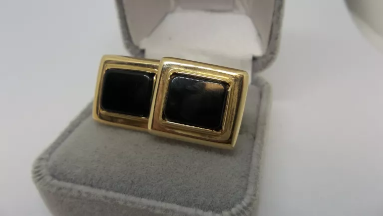 ZŁOTE ELEGANCKIE SPINKI DO MANKIETÓW 12,45G PRÓBA 585