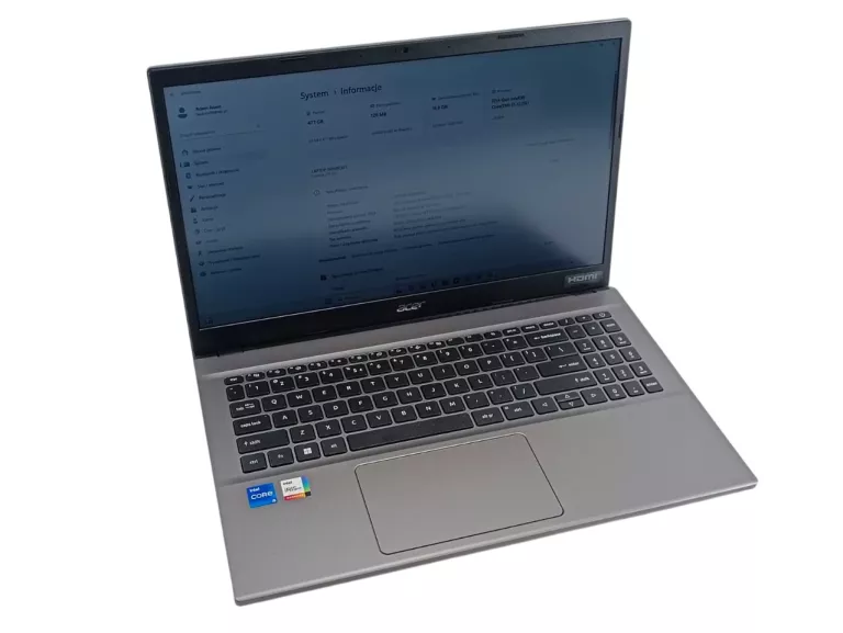 LAPTOP ACER EXTENSA 15 15,6 " INTEL CORE I5 16 GB / 512 GB SREBRNY