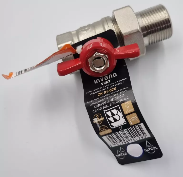 ZAWÓR KULOWY ZE ŚRUBUNKIEM I MOTYLKIEM 3/4" ZK-31-020