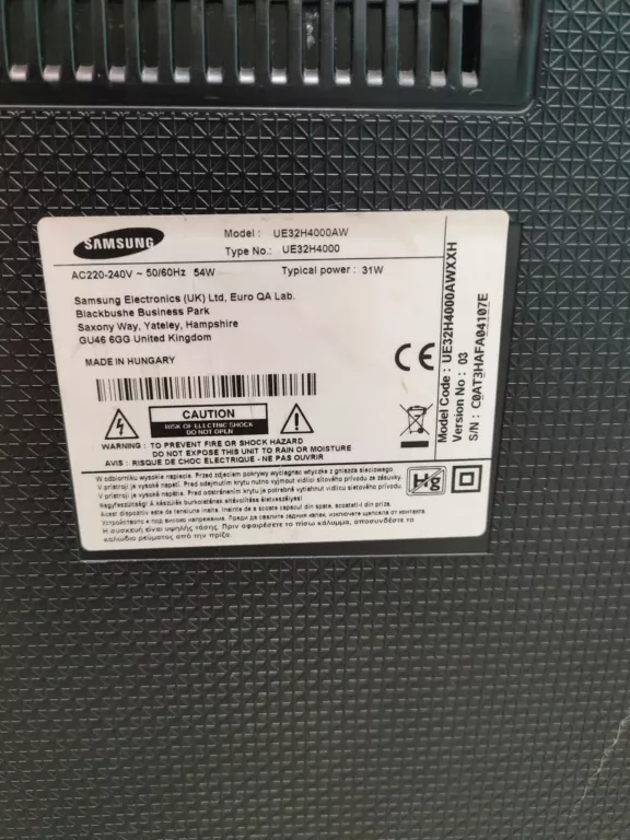 TELEWIZOR SAMSUNG UE32H4000AW + PILOT