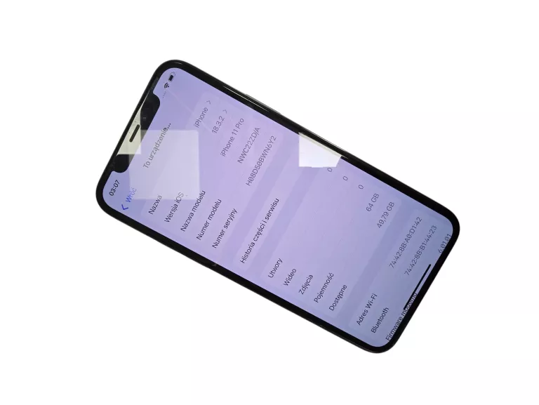 TELEFON TELEFON IPHONE 11 PRO 64GB 64% BATERIA DO WYMIANY