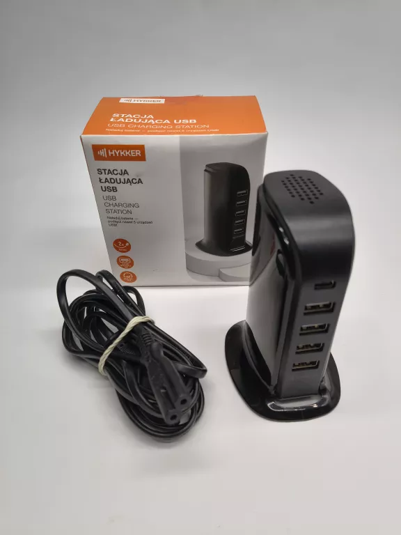 STACJA ŁADUJĄCA USB HYKKER CZARNA 30 W 5 WYJŚĆ