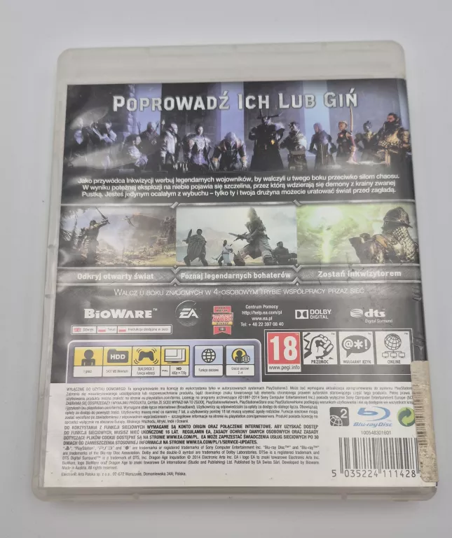 GRA PS3 DRAGON AGE INKWIZYCJA