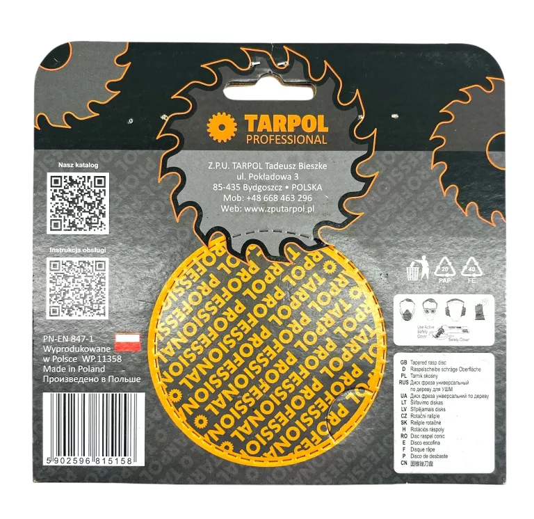 TARNIK SKOŚNY A TARPOL 13 000 OBR. / MIN. T-15 125 / 3 / 22.2 GŁADŹ WYŻSZA