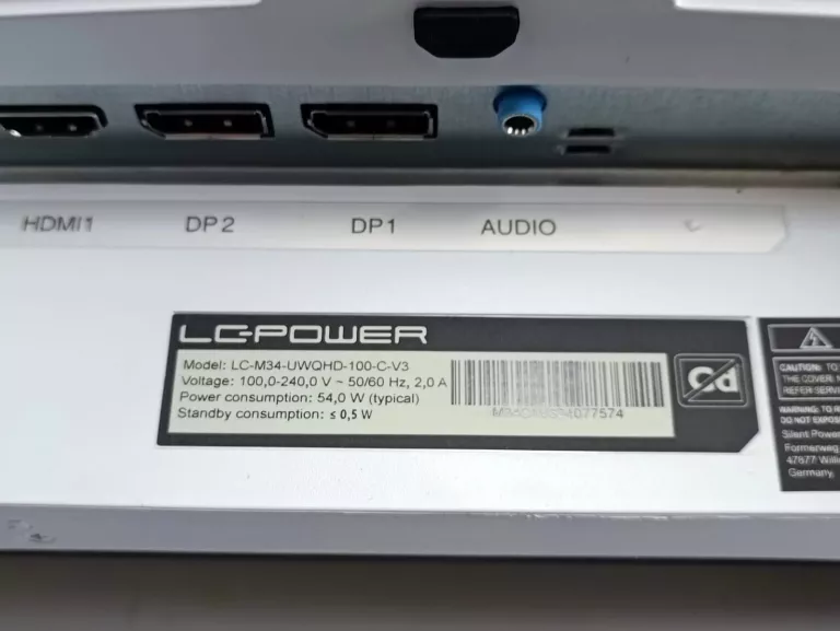 MONITOR LCD LC-POWER LC-M34-UWQHD-100-C-V3 34 " 1024 X 768 PX VA