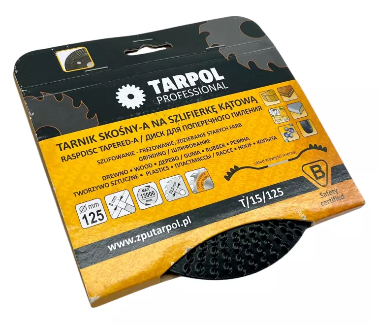 TARNIK SKOŚNY A TARPOL 13 000 OBR. / MIN. T-15 125 / 3 / 22.2 GŁADŹ WYŻSZA