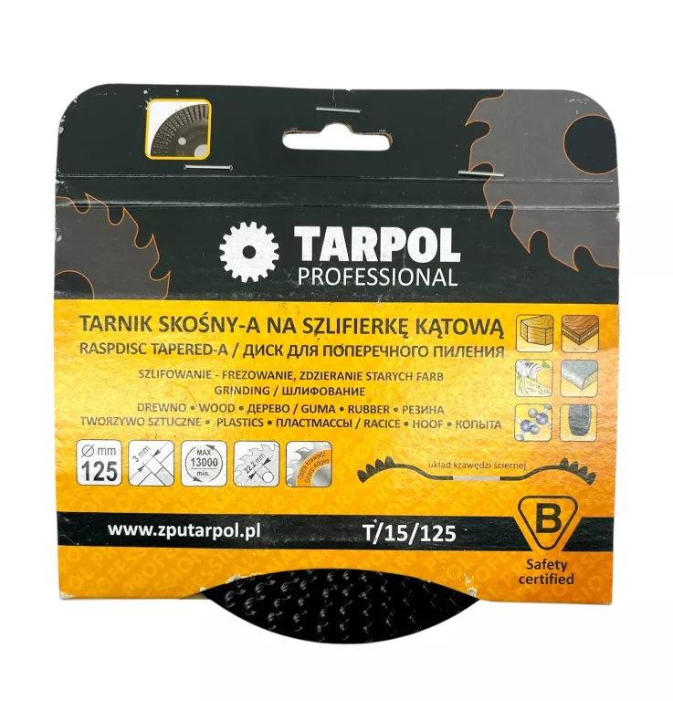 TARNIK SKOŚNY A TARPOL 13 000 OBR. / MIN. T-15 125 / 3 / 22.2 GŁADŹ WYŻSZA