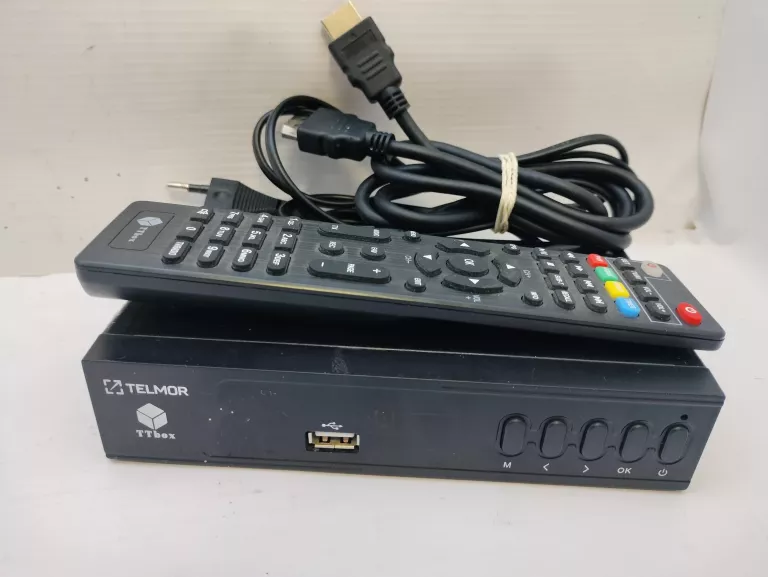 TUNER TELMOR TTBOX DVBT-2 +PILOT+KABEL HDMI OPIS